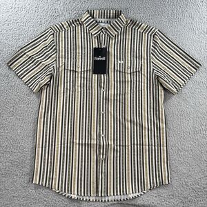 Ferrell Men's L Western Pearl Snap Shirt Short Sleeve Striped Ranch Cowboy NWT